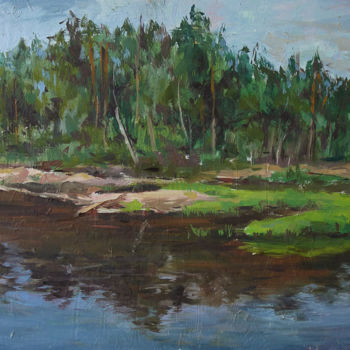Painting titled "Le fleuve" by Krasuckas, Original Artwork, Oil
