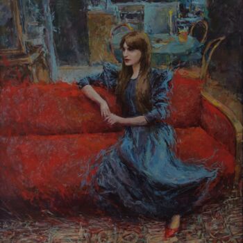 Painting titled "Art deco Karolina" by Krasuckas, Original Artwork, Oil