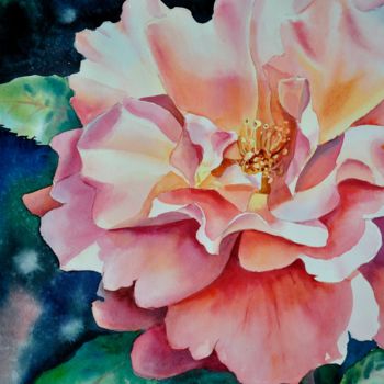 Malarstwo zatytułowany „Rose” autorstwa Olga Krasyukova, Oryginalna praca, Akwarela