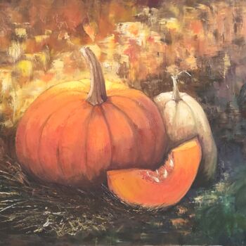 Peinture intitulée "Pumpkin" par Nina Fedotova, Œuvre d'art originale, Huile