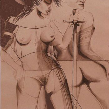 Zeichnungen mit dem Titel "temptation" von Kravitz, Original-Kunstwerk, Andere