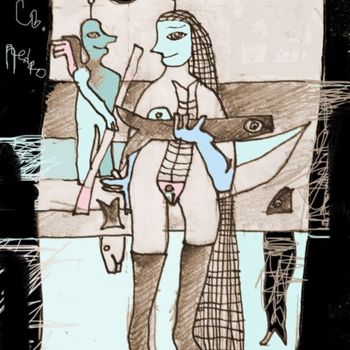 Arte digitale intitolato "M. Magdalena with D…" da Kravitz, Opera d'arte originale, Pittura digitale