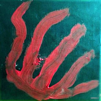 Painting titled "red ripples" by Kreakhaos, Original Artwork, Acrylic