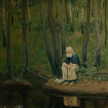 Painting titled "Calme (Saint Séraph…" by Dmitry Krebs, Original Artwork, Oil