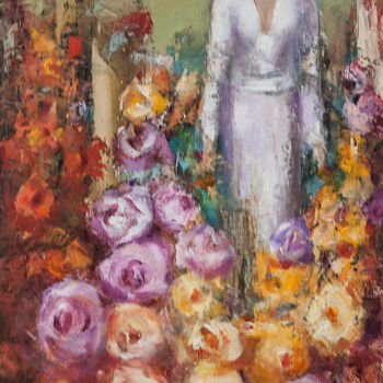 "Among the Flowers" başlıklı Tablo Zeljko Jelic Kremanski tarafından, Orijinal sanat, Petrol