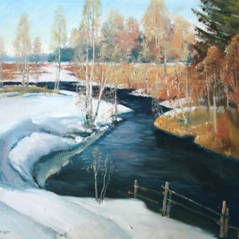 Painting titled "Spring on the river…" by Mark Kremer, Original Artwork
