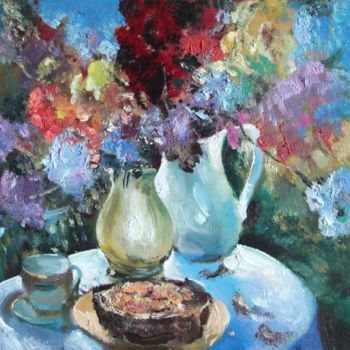 Painting titled "Flowers in a jug" by Mark Kremer, Original Artwork