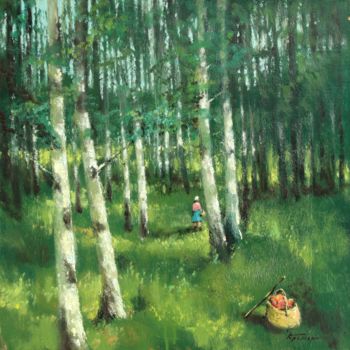 Painting titled "Birchwood" by Mark Kremer, Original Artwork