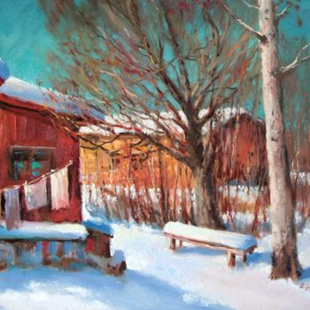 Painting titled "Sunny March" by Mark Kremer, Original Artwork, Oil