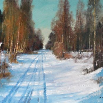 Painting titled "Winter way. Danube" by Mark Kremer, Original Artwork