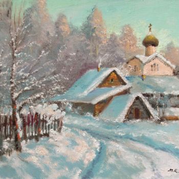 Картина под названием "Christmas, frosty d…" - Mark Kremer, Подлинное произведение искусства, Масло