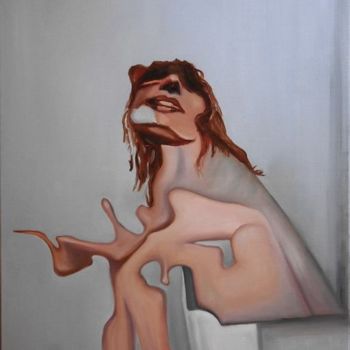 Peinture intitulée "Sitting model" par Kremlyakov, Œuvre d'art originale