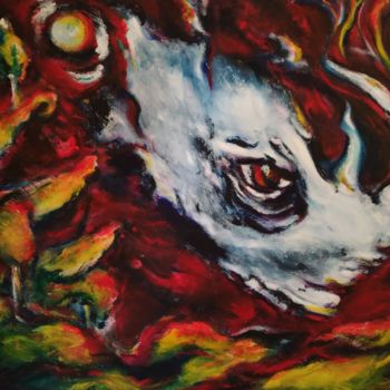 Peinture intitulée "Носорог" par Kremleva Natalia, Œuvre d'art originale, Huile