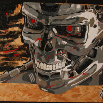 Peinture intitulée "terminator-2017.jpg" par Christophe Caniac, Œuvre d'art originale, Acrylique