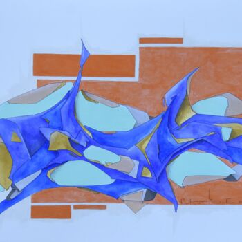 Peinture intitulée "Graff 6 2023" par Christophe Caniac, Œuvre d'art originale, Aquarelle