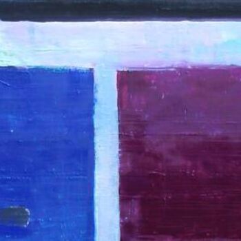 Pintura titulada "abstract blauw bord…" por Kris Duys, Obra de arte original