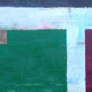 Painting titled "abstract groen bord…" by Kris Duys, Original Artwork