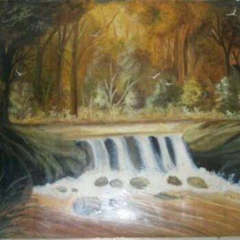 Painting titled "Landscape" by Krishna Art Gallery, Original Artwork, Oil