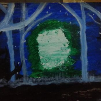 Malerei mit dem Titel "Abstract night scene" von Krishna Art Gallery, Original-Kunstwerk, Acryl