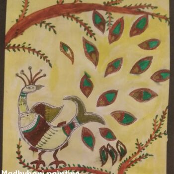 图画 标题为“Madhubani painting” 由Krishna Art Gallery, 原创艺术品, 铅笔