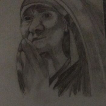Drawing titled "An old lady" by Krishna Art Gallery, Original Artwork, Pencil
