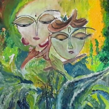 Painting titled "Eternal love" by Krishna Art Gallery, Original Artwork, Oil