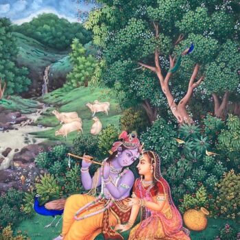 Painting titled "Beginning of a beau…" by Krishnasarang India, Original Artwork, Watercolor