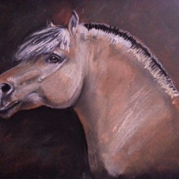 Рисунок под названием "Лошадь Фьорд" - Кристина Люльчук, Подлинное произведение искусства, Пастель
