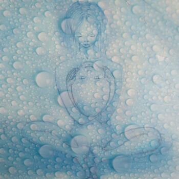 Цифровое искусство под названием "Lotus bleu" - Kriss N'Koumenzoghé, Подлинное произведение искусства, Цифровая живопись