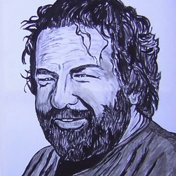 Painting titled "Bud Spencer" by Kriss, Original Artwork, Acrylic