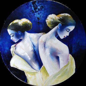 Malerei mit dem Titel "Femmes de Lune" von Kristeen Van  Ryswyck, Original-Kunstwerk, Öl