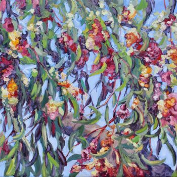 Painting titled "Gum Tree Blosssoms" by Kristen Olson Stone, Original Artwork, Oil