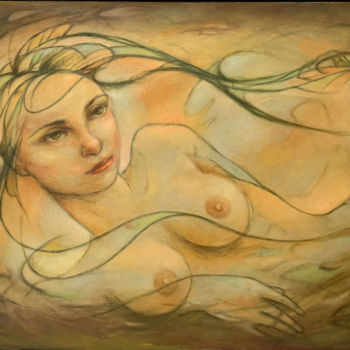Pintura titulada "Desnudo 66x100" por Fernando Decaso, Obra de arte original, Oleo