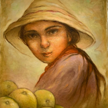 Painting titled "Guajiro con Toronjas" by Fernando Decaso, Original Artwork, Oil