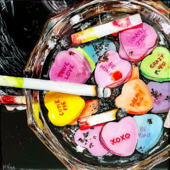 「Valentine's Day」というタイトルの絵画 Kristin Vossによって, オリジナルのアートワーク, アクリル