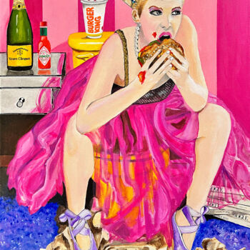 Картина под названием "The Ballerina" - Kristin Voss, Подлинное произведение искусства, Акрил