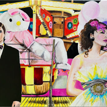 Painting titled "The Blind Date" by Kristin Voss, Original Artwork, Acrylic