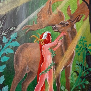 Painting titled "Love nymphs" by Kristina Sumkina, Original Artwork, Acrylic