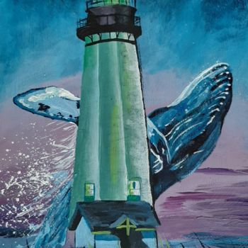 Painting titled "phare" by Kristina Sumkina, Original Artwork, Acrylic