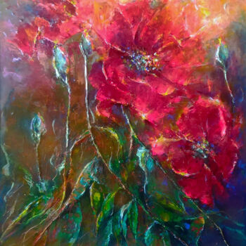 Pintura titulada "flowers in the night" por Kristina Dobrynina, Obra de arte original, Acrílico