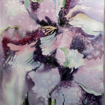 Pintura intitulada "Fleur" por Kristina Guelazonia, Obras de arte originais, Aquarela