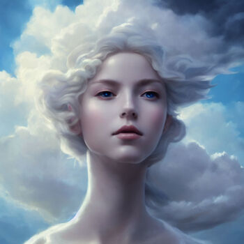 Arts numériques intitulée "Cloud Goddess" par Kristina Ivanova, Œuvre d'art originale, Image générée par l'IA