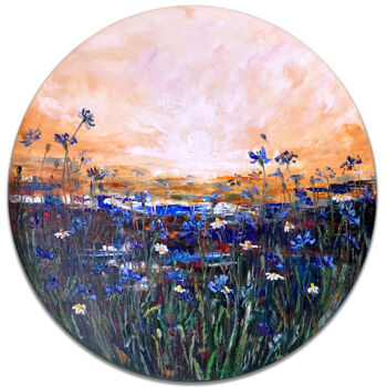 Painting titled "Scenery flowers" by Kristina Kolesnikova, Original Artwork, Oil