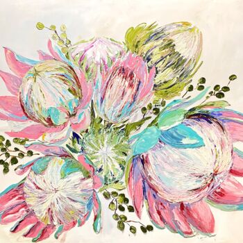 Painting titled "Protea" by Kristina Kolesnikova, Original Artwork, Oil