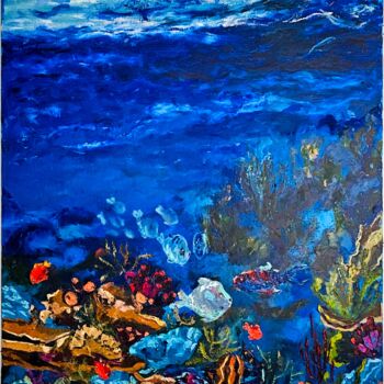 Painting titled "Undersea world" by Kristina Kolesnikova, Original Artwork, Oil