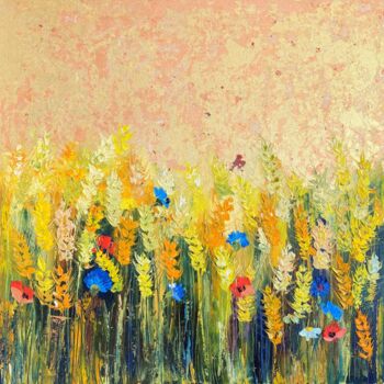 Painting titled "Gold nature" by Kristina Kolesnikova, Original Artwork, Oil