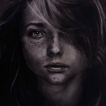 Картина под названием "Юность" - Кристина Короткая, Подлинное произведение искусства, Древесный уголь
