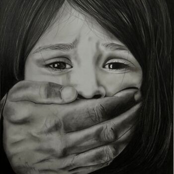 Рисунок под названием "Боль" - Кристина Короткая, Подлинное произведение искусства, Древесный уголь