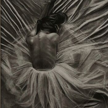 Dessin intitulée "Балерина" par Kristina Korotkaa, Œuvre d'art originale, Fusain
