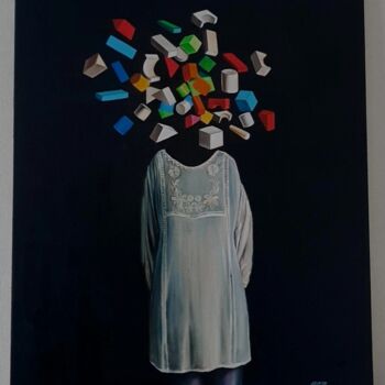 Peinture intitulée "Geometric figures" par Kristina Likhovitskaya (Cris.Om), Œuvre d'art originale, Huile